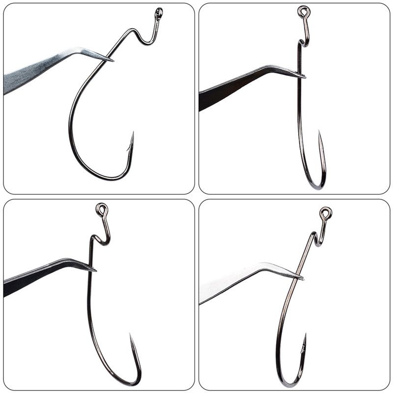 1/0#-5/0# 38105 Worm Hook High Carbon Steel Barbed Fishing Hooks Pesca Tackle Accessories WA_522