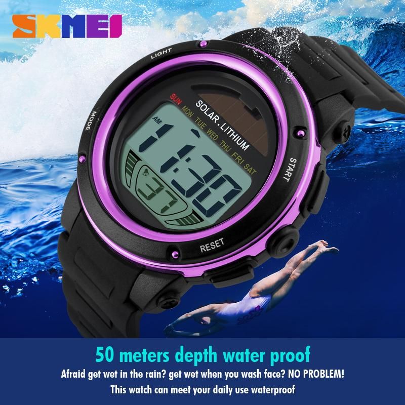 Watches Men's Watches Skmei Solar Digital Watch Men Energy Chronograph Sport Watches Water Resistance Outdoor Military Led Electronic Wristwatch 1096 Attractive Designs;