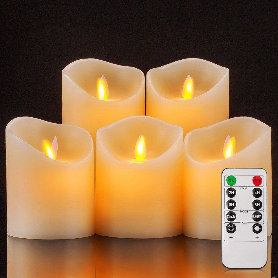 fake candles with moving flame