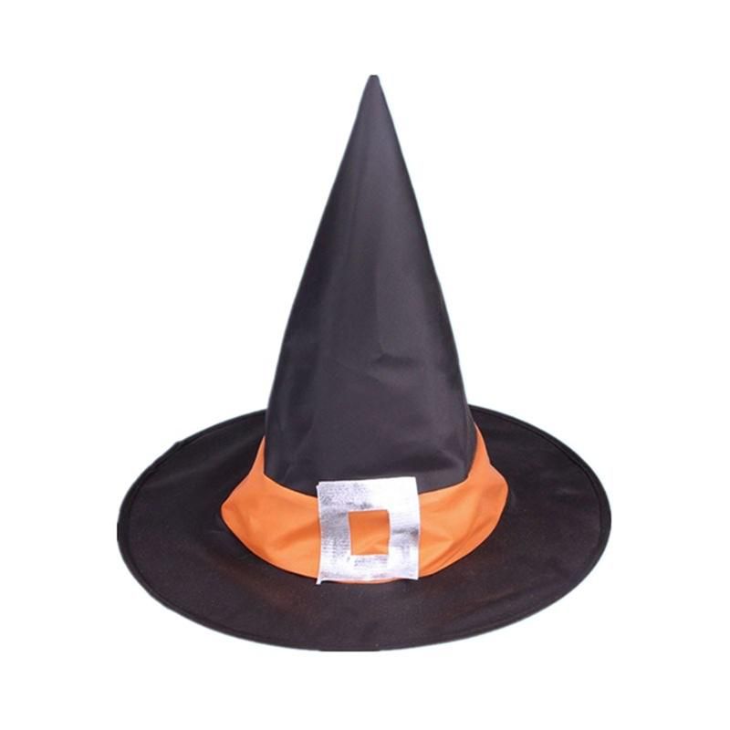 creative halloween party square buckle pattern festive witch hat
