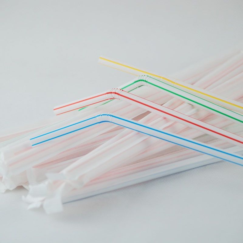 Extendable Flexible Plastic Drinking Straw Individually Wrapped Drink
