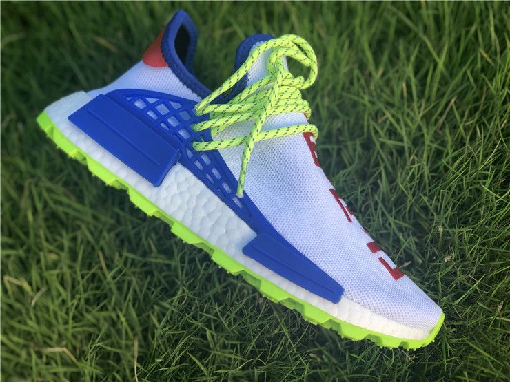 Pharrell Williams Originals PW HU NMD NERD CREME White Blue Red Men Women Running Shoes Authentic Sneakers Sports With Box EE6283 Size 36 45 Pharrell Williams Originals PW HU NMD NERD CREME White Blue Red Men Women Running Shoes Authentic Sneakers Sports With Box EE6283 Size 36 45