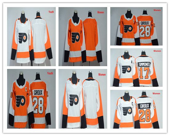 2018 2018 womens youth philadelphia flyers jerseys 28 claude giroux cheap youth flyers jersey