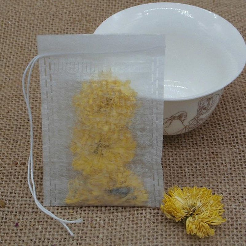 2020 6*8cm Tea Bags String Heal Seal Filter Fiber Teabag For Herb Loose