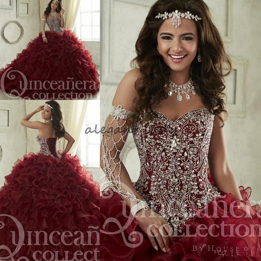 quinceanera dress maroon