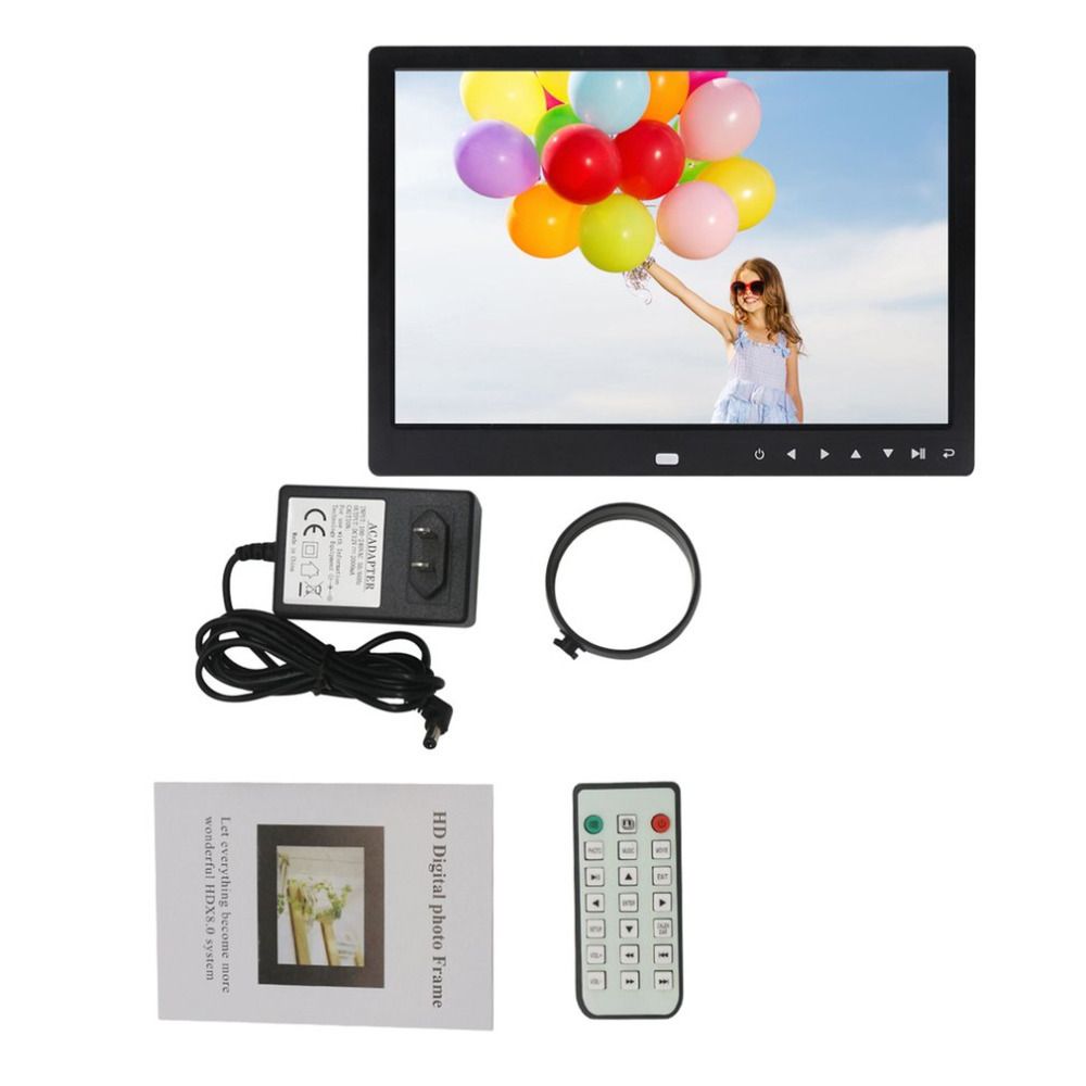 12 Inches Digital Photo Frame Electronic Picture 1280 800 With Clock Calendar Remote Control Built In Speaker Free Ship