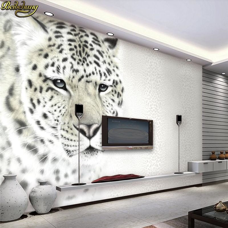Beibehang Papel De Parede 3d Para Sala Custom Leopard Photo