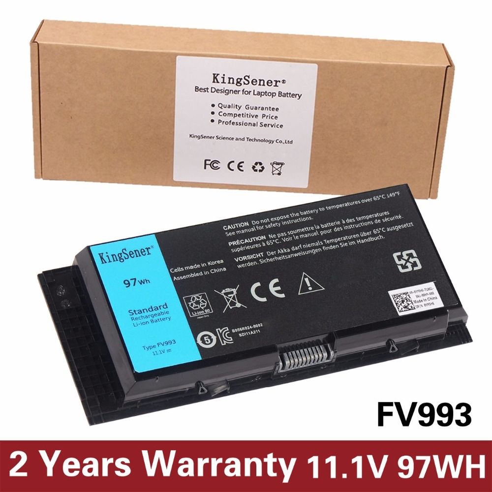 2019 KingSener Korea Cell FV993 Battery For DELL Precision M6600 M6700 M6800 M4800 M4600 M4700 FJJ4W PG6RC R7PND OTN1K5 11.1V 97WH From Kingsener, ...