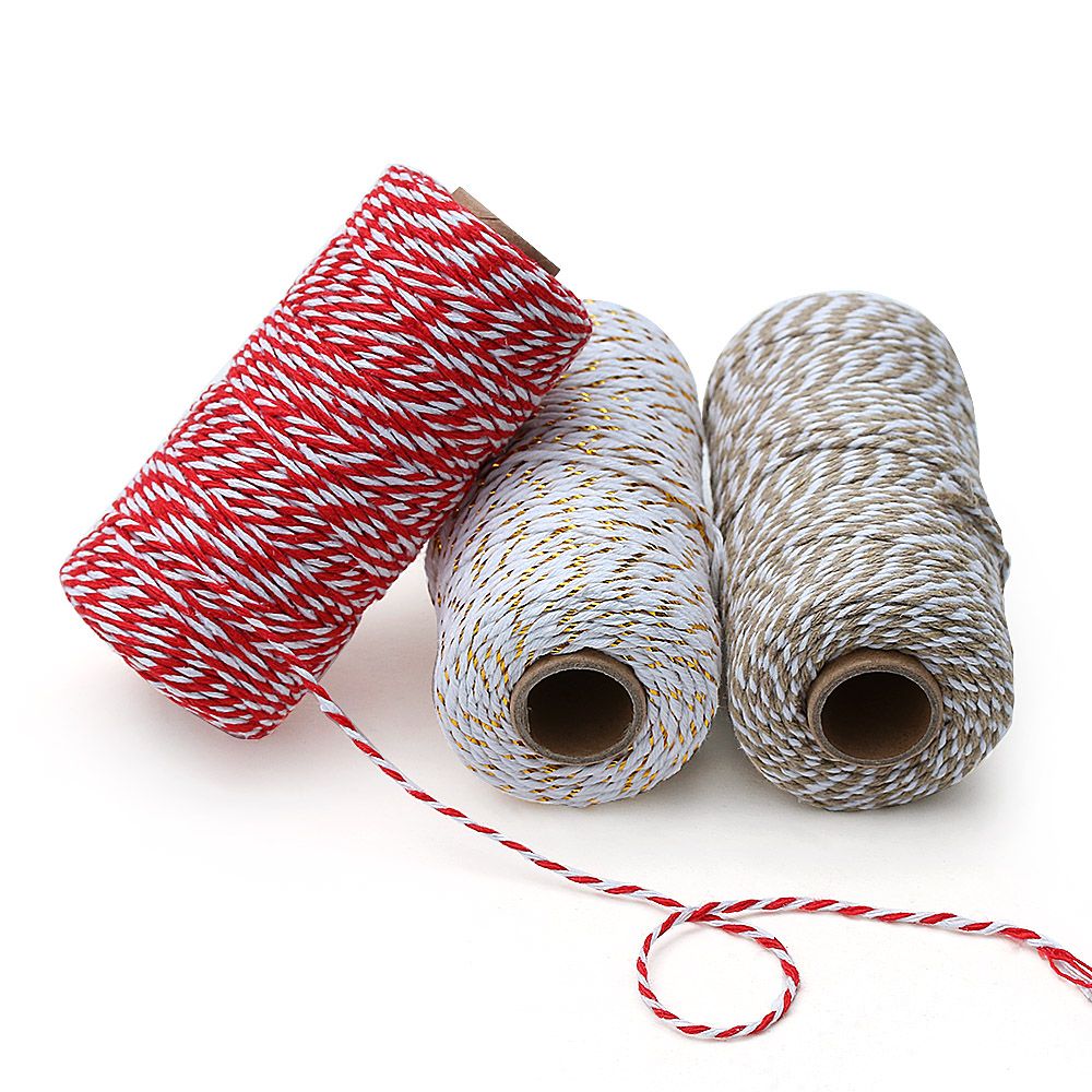 2018 100m roll diy colorful 2ply bakers twine string cotton cords