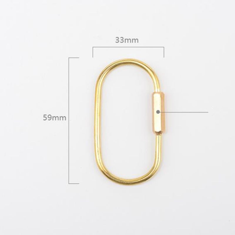 Oval Gourd Shape Keychain Brass Classic Key Ring Key Chain EDC Camping Tools 