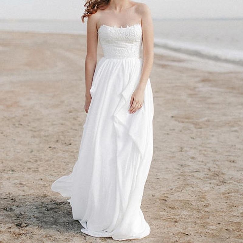 Strapless Backless Plain Casual Dresses