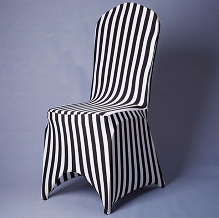 Piece White And Black Chair Covers Zebra Striped Pattern Chair Covers Lycra Spandex Fancy Chair Skirt Ruffle For Sale Aei 051