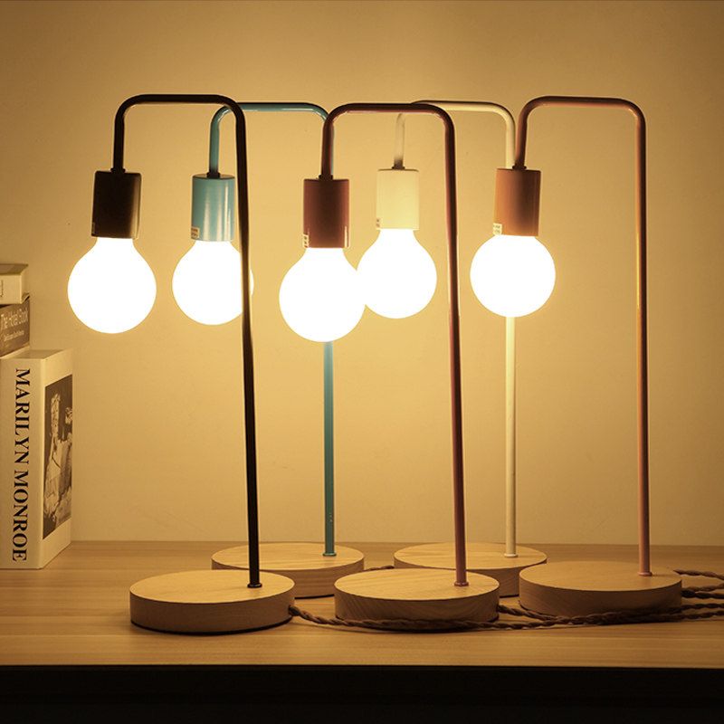 2018 Modern Led Desk Light Wood Base 220v E27 Edison Bulb Vintage 2018 Modern Led Desk Light Wood Base 220v E27 Edison Bulb Vintage Lamp Stand For Bedroom Study Office Multi Color Table From Caraa