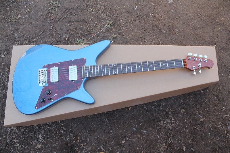 Albert Lee Small Double Swing Electric Guitar Double Lp Pickup Metal Blue Rose Fingerboard