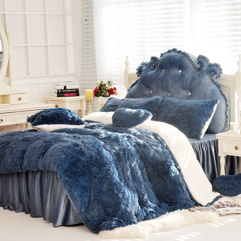 S Children Bed Quilt Cover Set Thick Fleece Winter Bedding S Children Bed Quilt Cover Set Thick Fleece Winter Bedding Twin Queen King Size Duvet Skirt Pillowcas Comforter