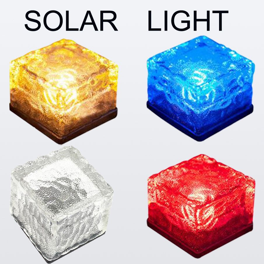 Dhl Free Ice Cube Solar Energy Underground Lights Crystal Garden Led Lightsdecor Light Flash