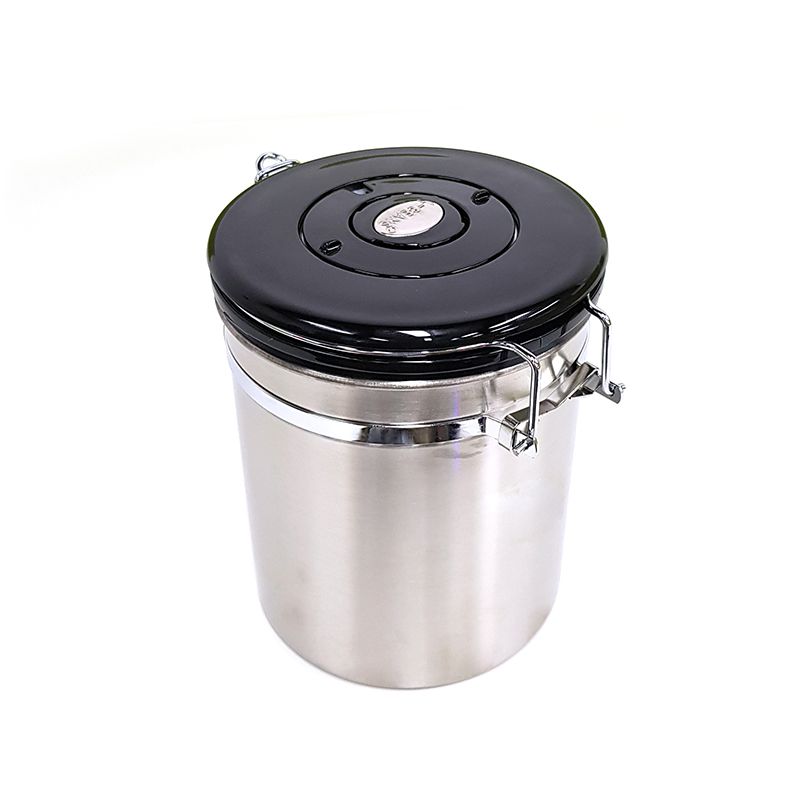 Stainless Steel Coffee Sugar Beans Jar Canister Storage Container Airtight Vacuum Seal Bean