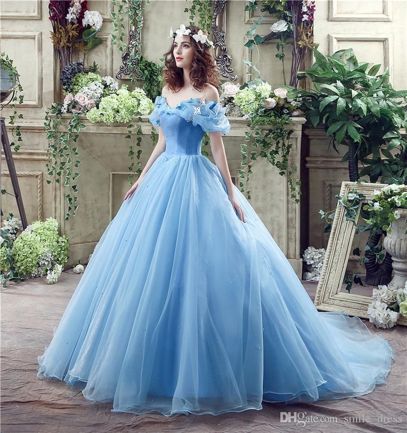 vestido de noiva de renda real fotos azul cinderela princesa vestido