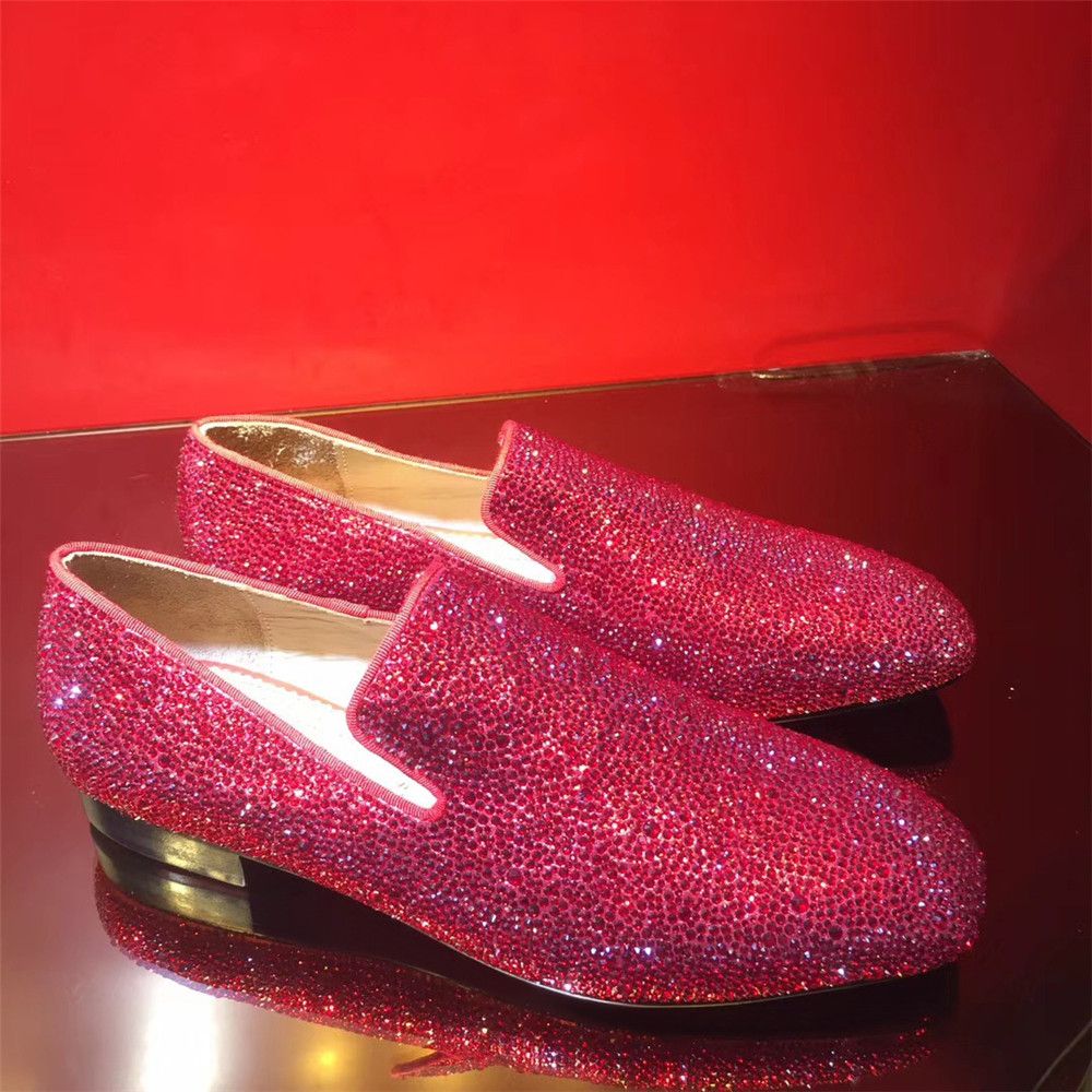 mens red rhinestone shoes