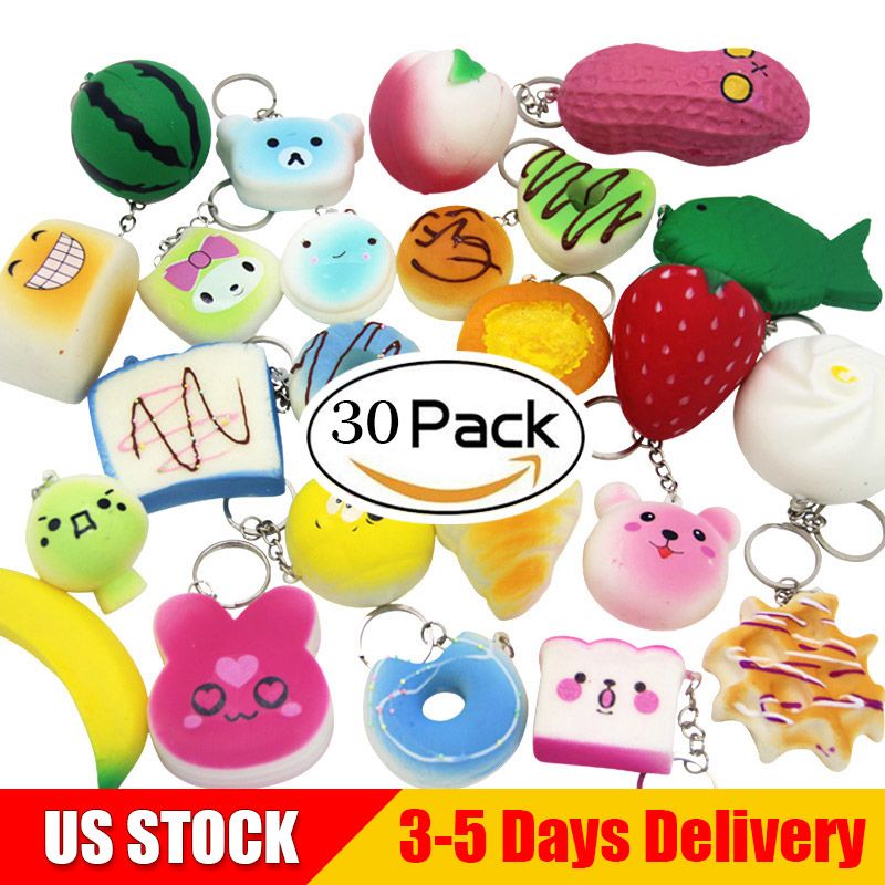 Acheter Squishy KeyChain 30 Pack Mélanger Aléatoire Squishies Parfumé