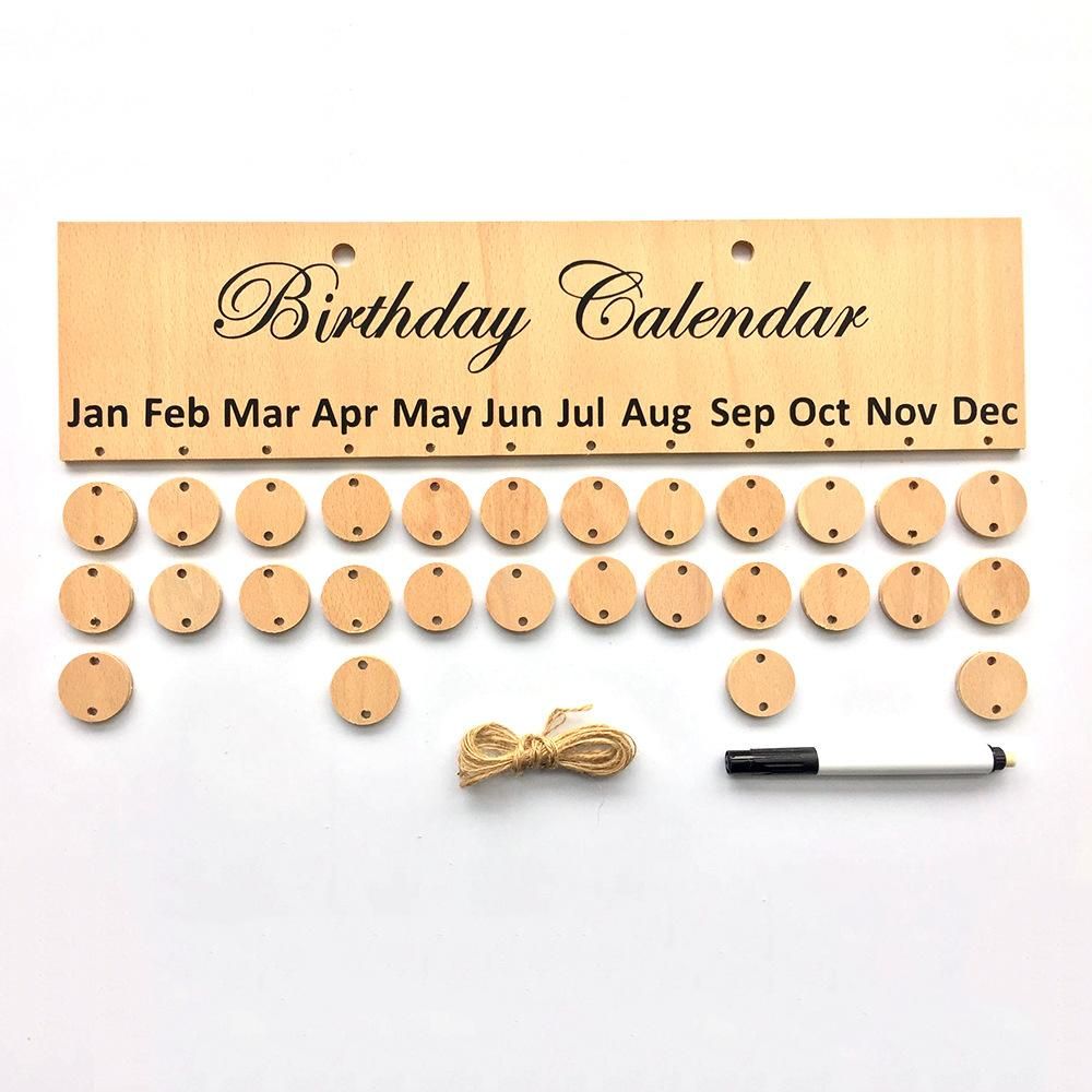 online cheap kicute diy wooden birthday calendar board family