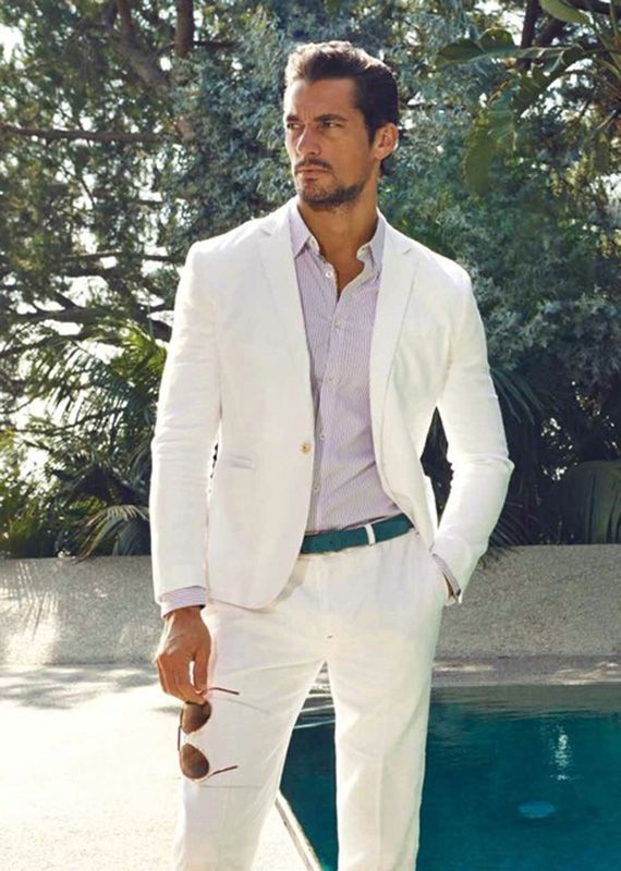 2020 Ivory Custom Mens Suit 2018 Summer Jacket Peaked Lapel Suits For ...