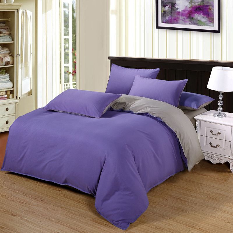 Light Purple Gray Bedding Set Printed Bed Linens Twin Queen King Light Purple Gray Bedding Set Printed Bed Linens Twin Queen King Size Duvet Cover Flat Sheet Pillow Case Hot Sets Tropical