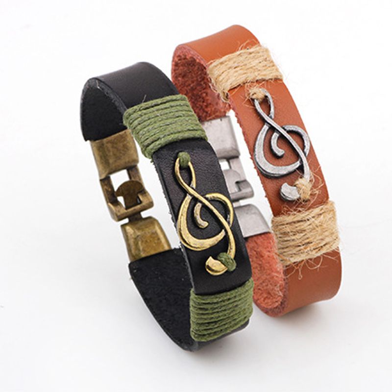 2020 Popular Jewelry Music Charm Bracelet Classic Leather Musical