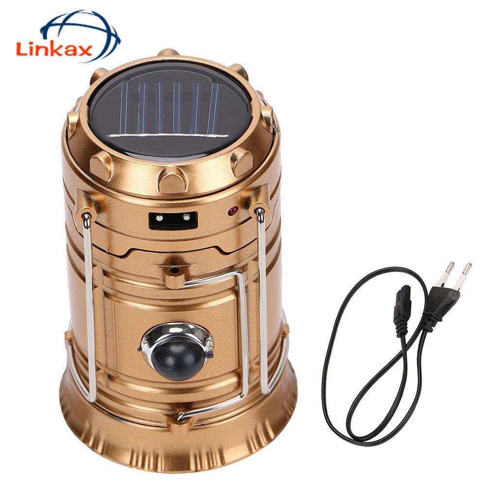 Portable Solar Lantern Led Camping Light Rechargeable Built In