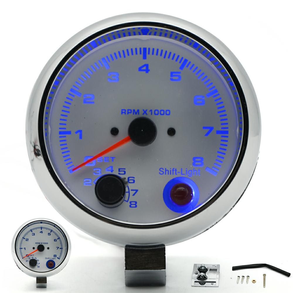 2021 3.75 Inch 95mm White Electrical Tachometer RPM Gauge With Internal