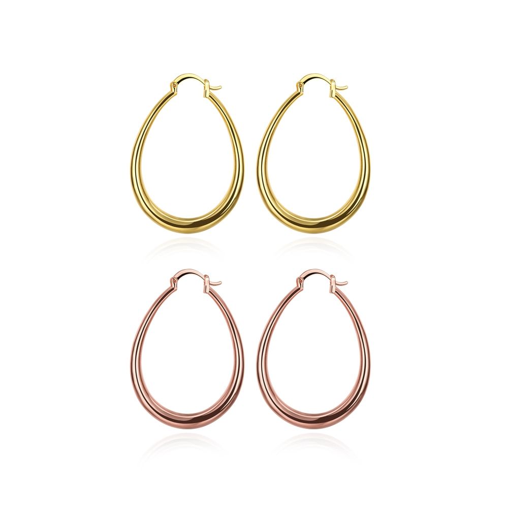 2020 Wholesale Low Price 18K Gold Plated & Rose Gold Plated Hoop Earrings Women Fashion Party ...