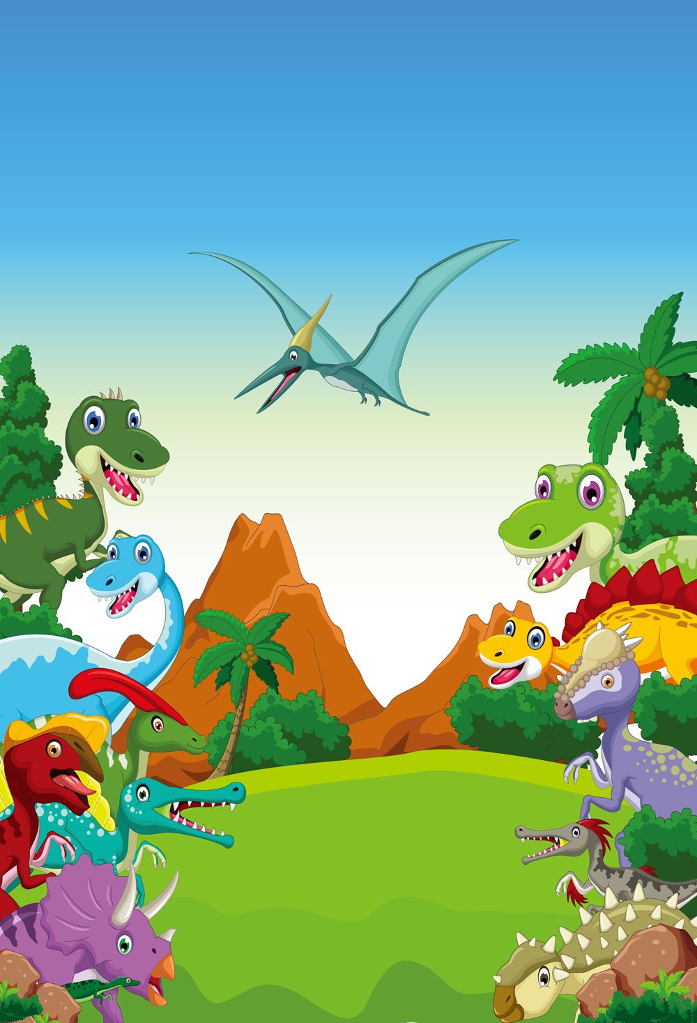 2019 Wholesale Cartoon Dinosaur Photography BackdropsPhoto Background