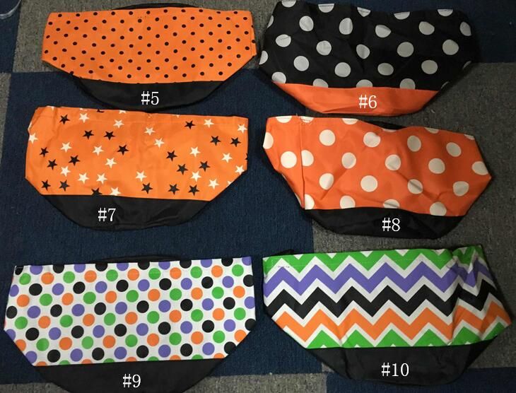 monogram 2018 halloween bucket polka dots stripe mix color treat or trick tote bags halloween gift candy collection bag btm070528 halloween bucket halloween
