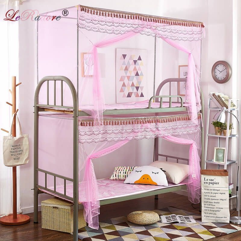 Leradore Mosquito Net For Student Dormitory Polyester Lace Bunk Bed Leradore Mosquito Net For Student Dormitory Polyester Lace Bunk Bed Insect Nets Single Moustiquaires Pour Enfant Propane Natural