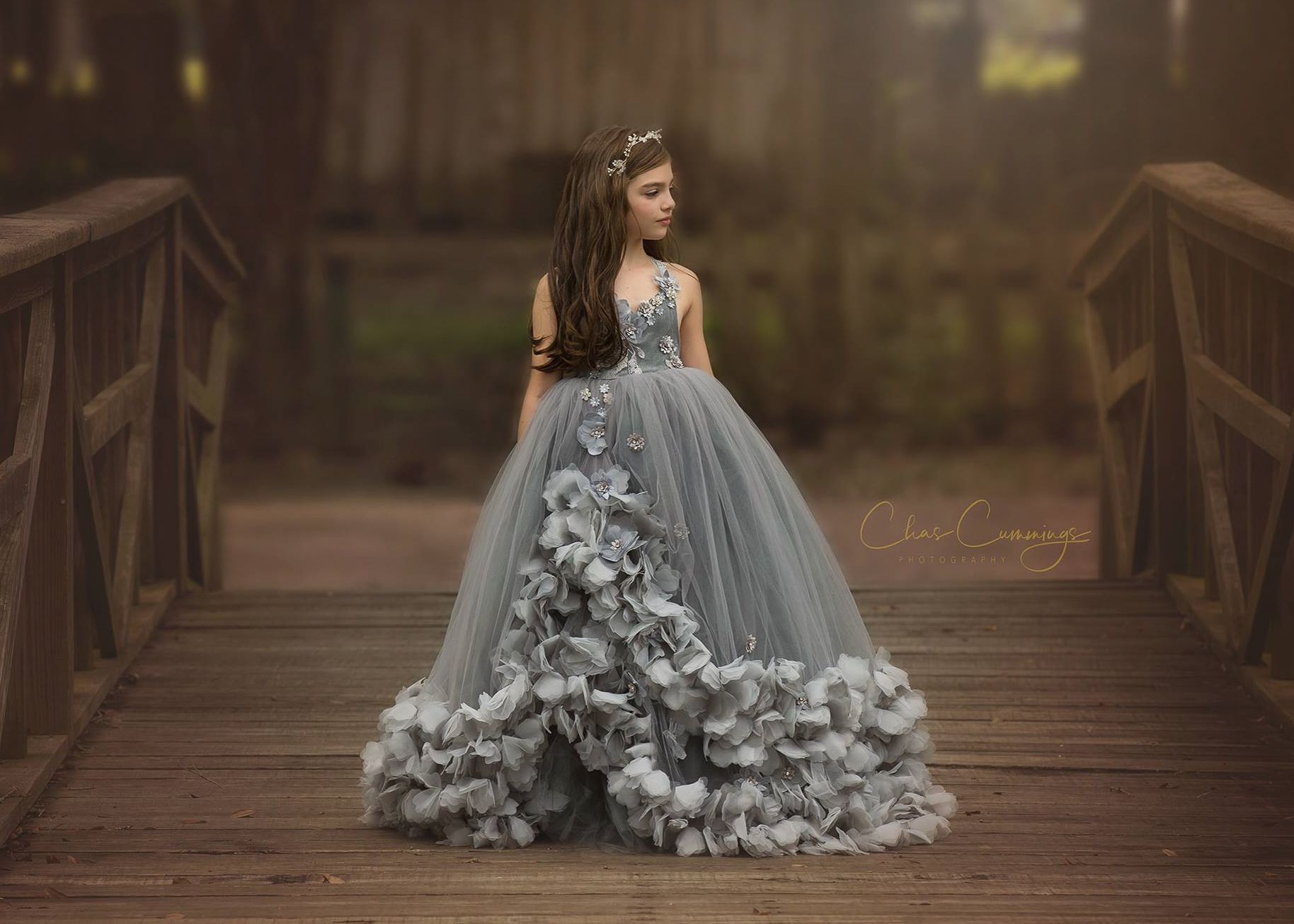 gray flower girl dresses