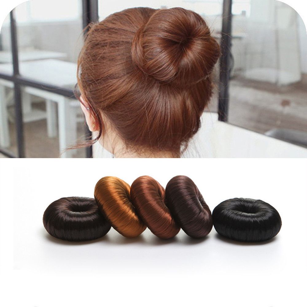 Black Coffee Golden Women Fashion Hair Bun Ring Donut Shaper Hair