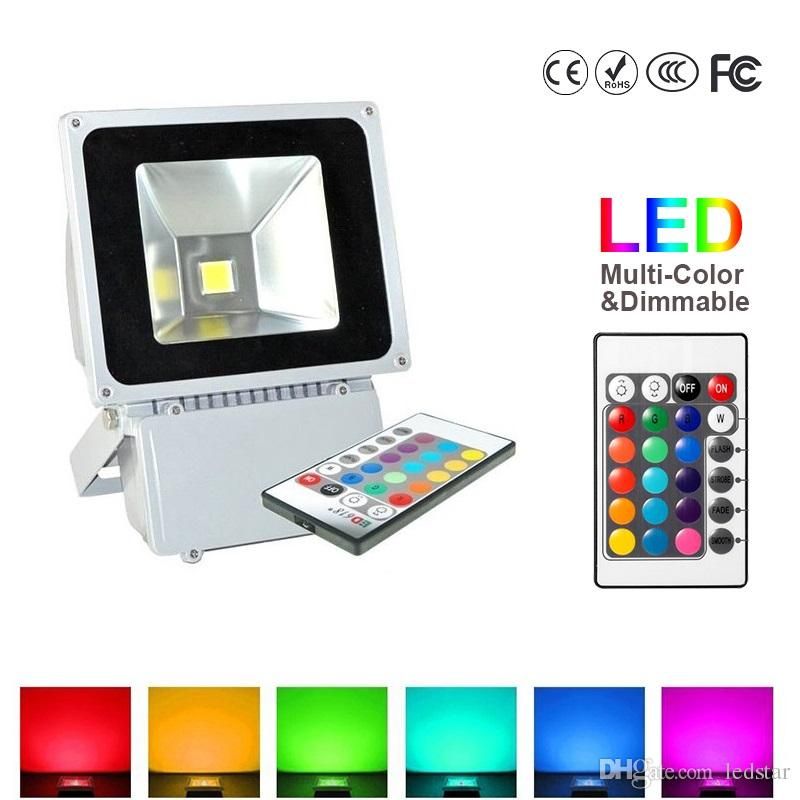 100w Rgb Led Floodlights Colors Change Outdoor Flood Lights Wall 100w Rgb Led Floodlights Colors Change Outdoor Flood Lights Wall Lamp Waterproof 24keys Ir Remote Control Battery Floodlight Garden From