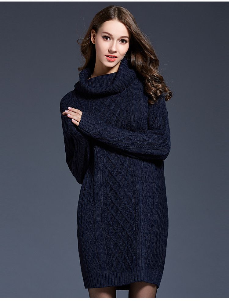 Compra Vestido De Suéter Largo De Las Mujeres Otoño MaxiTurtleneck Pullover  Vestidos De Punto Tricot Grueso Mujeres Sweter Vestidos De Invierno Outwear  Barato | Entrega Rápida Y Calidad | Es.Dhgate