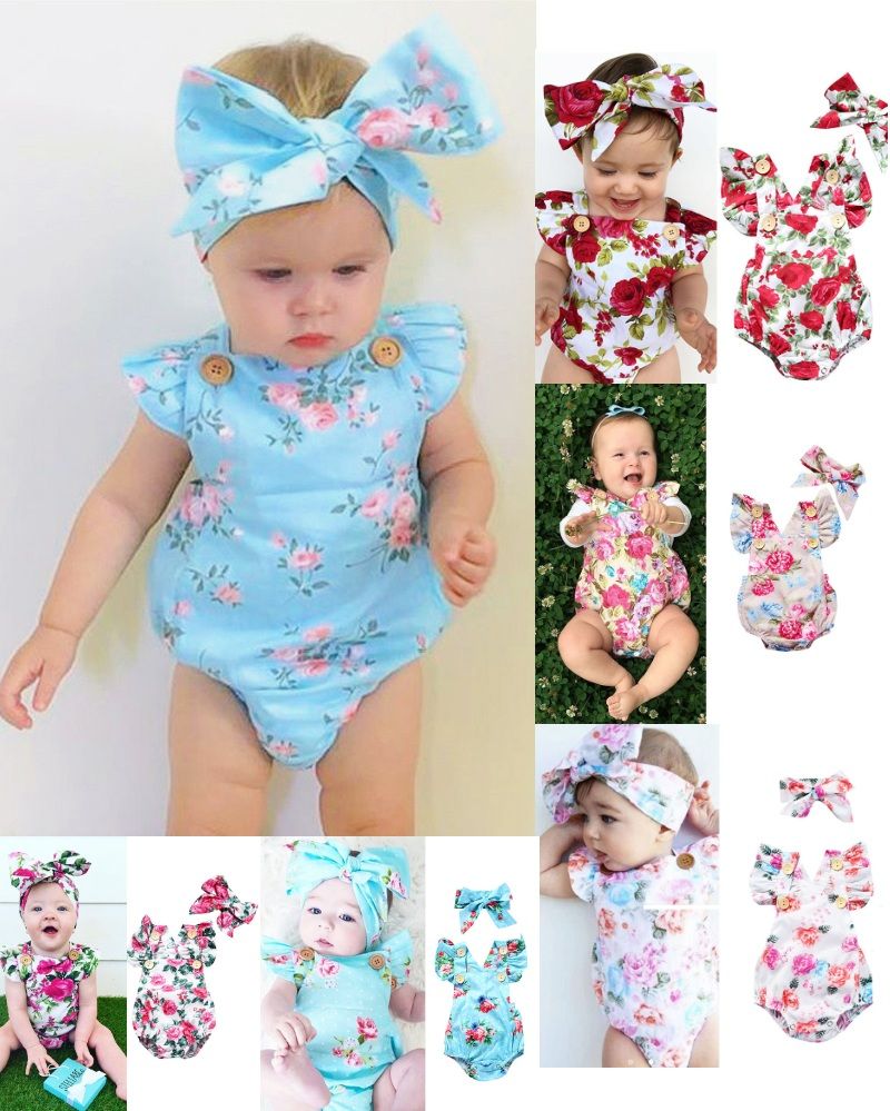 baby girl floral romper