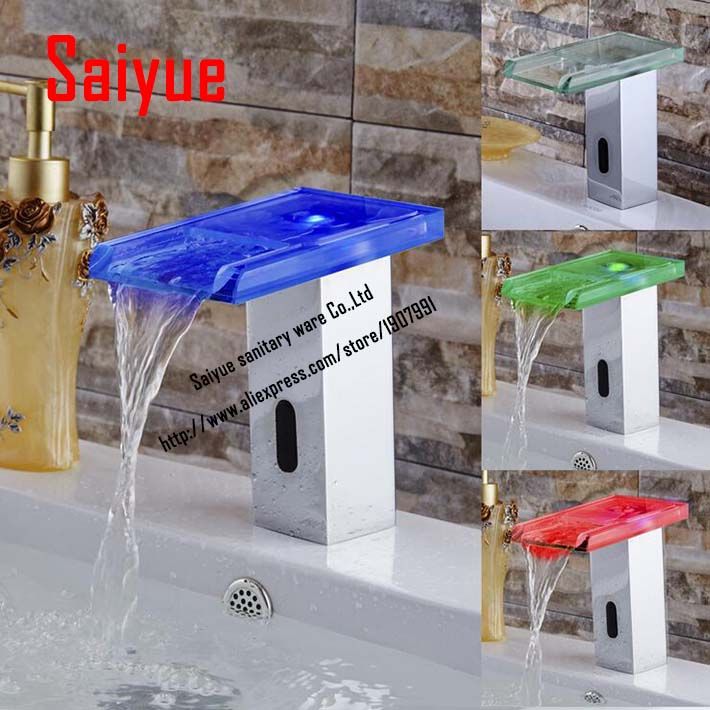 2018 Led Automatic Inflared Sensor Faucet For Bathroom Sink Water 2018 Led Automatic Inflared Sensor Faucet For Bathroom Sink Water Saving Free Touchless Inductive Electric Tap Mixer Only Cold From Rosaling