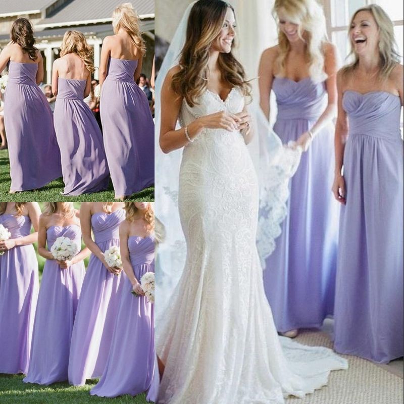 Cheap Lavender Chiffon Bridesmaid Dresses 2019 New Sleeveless