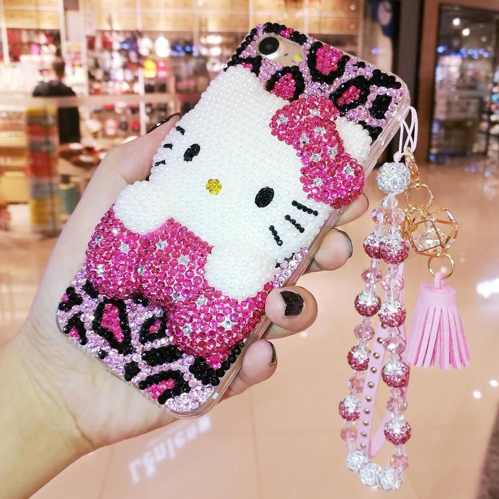 For Iphone Xr 3d Crystal Hello Kitty Cabochon Diy Phone Case For
