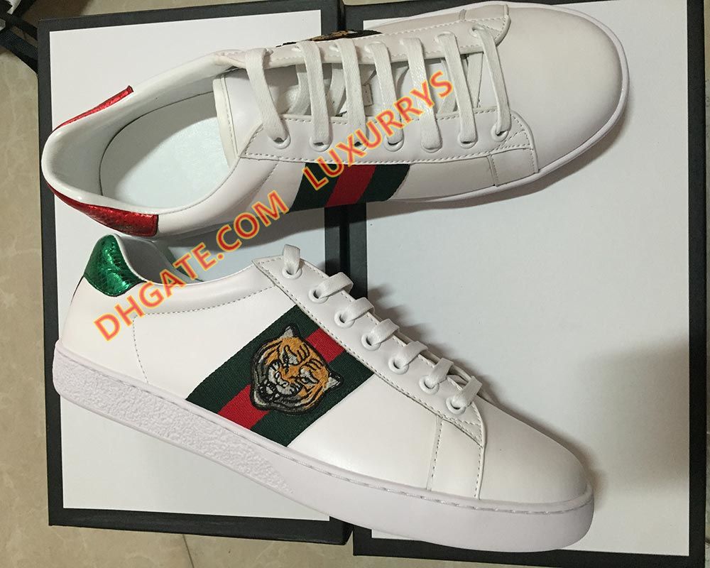 Top Quality White Tiger Designer Shoes New ACE Embroidered Genuine ...
