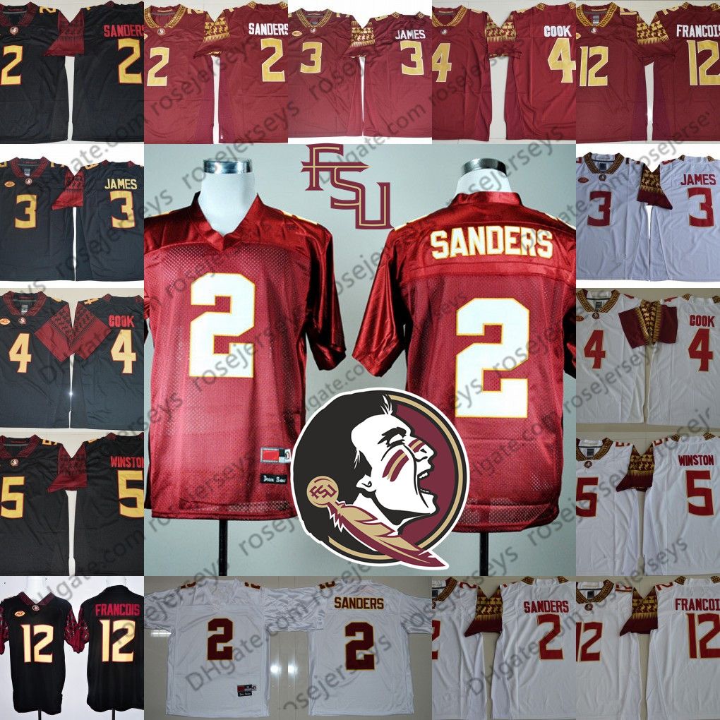FSU Florida State Seminoles 2 Deion Sanders Vintage Jersey 3 Derwin James 12 Francois Red White