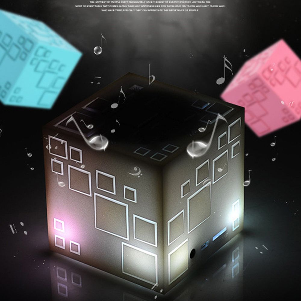 2019 Qone Mini Cube Speakers 3d Stereo Sound Portable Bluetooth