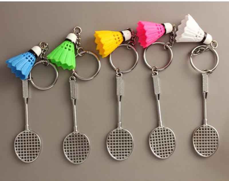 Sports Badminton Keychain For Men And Women Key Ring Holder Plastic