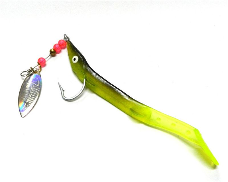 2021 Metal Spinner+Silicone Rubber Worms Fishing Lure 6.2g Freshwater Fishing VIB Soft Lure Wit