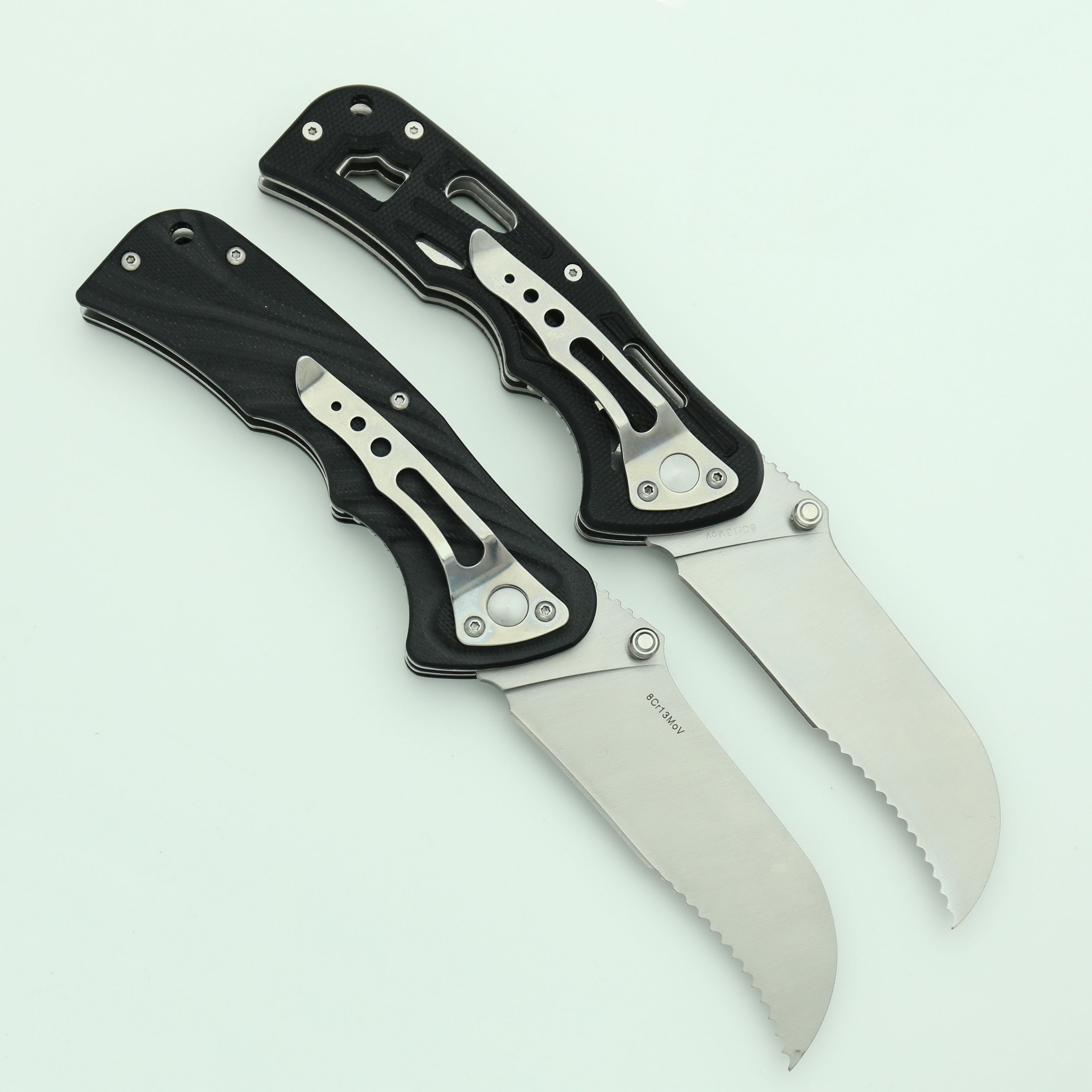 EL03 Sawtooth Folding Knife 8Cr13Mov Blade G10 Handle Outdoor Sports