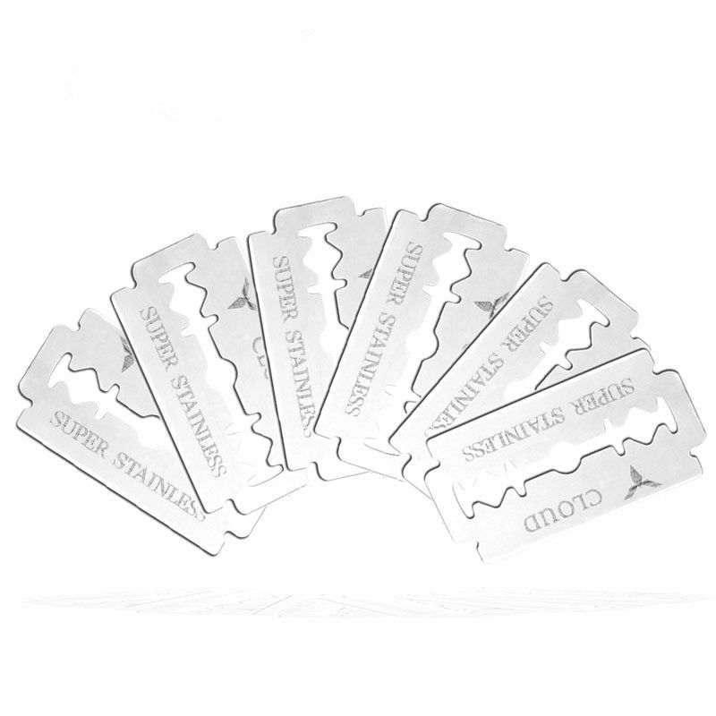 men shaving razor blades