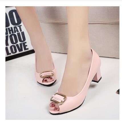 2018 summer new women's fish head sandals with rough heels ashamed shallow mouth casual shoes woman size 35 40 2018 summer new women's fish head sandals with rough heels ashamed shallow mouth casual shoes woman size 35 40